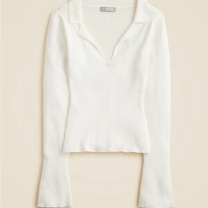J. Crew Cream Ribbed V-Neck Sweater nwt small